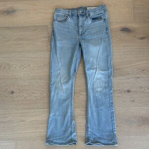 Rag & Bone Mid-Rise Crop Bootcut Jeans in Light Blue
